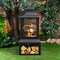 Deko Living 26 Inch Square Outdoor Steel Wood Burning Fireplace w/ Cooking Grill, Log Storage COB10507 - alternate 5
